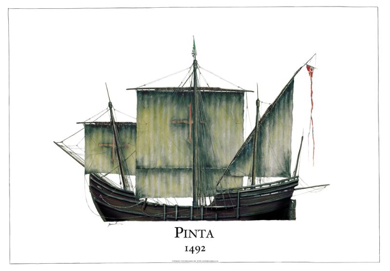 Columbus Ship Print Pinta 1492 by Tony Fernandes